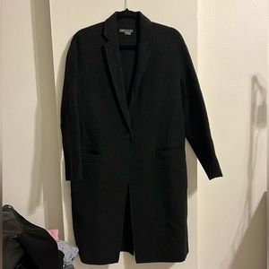 Vince Charcoal Dark Gray Classic Long Wool Coat